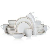 Stone Lain Clara Porcelain Collection Dinnerware Set, 32-Piece Service for 8, White