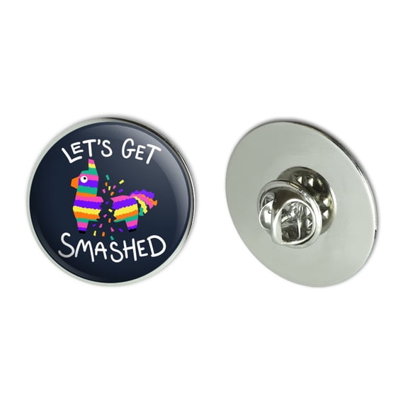 Let's Get Smashed Pinata Drinking Funny Metal 1.1" Tie Tack Hat Lapel Pin Pinback