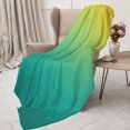 thumbnail image 4 of Throw Blanket for Couch Sofa and Bed, Teal To Yellow Gradient Super Soft Plush Throw Blanket, Fuzzy Cuteness Comfy Warm Washable Flannel Blanket & Throws for All Season 60"x50", 4 of 7