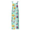 thumbnail image 5 of JURANMO Prime Sales Overalls for Women 2025 Easter Linen Jumpsuits with Pockets Summer Vacatio Outfits Casual Shoulder Strap Rabbit Egg Graphic Print Rompers Multicolor M, 5 of 6