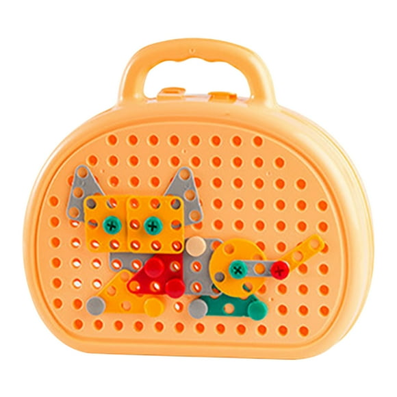 Ensemble d'Outils pour Enfants à Thème Chien Rose, Perceuse Électrique Fonctionnelle à Démonter, Apprentissage STIM des Habiletés Motrices Fines