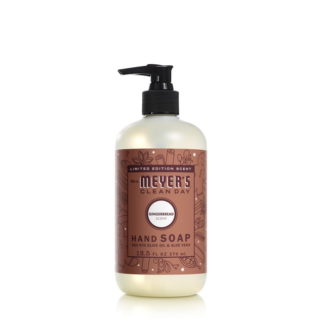 SEÑORA. MEYER'S CLEAN DAY Jabón líquido para manos Edición limitada Aroma a pan de jengibre Botella de 12.5 onzas