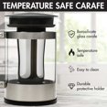 thumbnail image 6 of Primula Kedzie 1.6 Quart Borosilicate Glass Cold Brew Coffee Maker, Brushed Stainless, 6 of 12