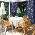 thumbnail image 4 of Outdoor Curtains for Patio Waterproof, Japanese Outdoor Privacy Panels Grommet, Navy Blue Country Flowers Leaves Aesthetic Blackout Outside Curtains for Porch/Cabana/Pergola/Gazebo 54"x84", 1 Panel, 4 of 8