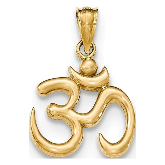 14k Yellow Gold Polished Ohm Symbol Pendant