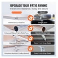 thumbnail image 4 of Retractable Awning 12x10 ft, Patio Sun Shade, Outdoor Manual Awning with Crank, Water-Resistant Polyester Shelter for Backyard, Balcony, Window, 4 of 7