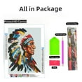 thumbnail image 2 of DIY 5D Diamond Art American Native Indian Old Man Paint with Full Drill Round Diamond Gems Painting by Number Kits for Adults Art Craft Home Wall Decor 11.8x15.8in, 2 of 8