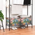 thumbnail image 3 of Yayeee Foldable Storage Basket for Shelves with Handles Waterproof Cloth Bins, Blue Flowers, 3 of 7