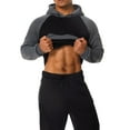 thumbnail image 5 of hirigin Men's Fitness Sports Pants Set Contrast Color Patchwork Drawstring Hooded Large Pocket Sweater + High Stretch Pants, 5 of 9