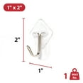 thumbnail image 7 of Hyper Tough Medium Removable Hinged Hooks, Plastic Clear Hooks for Hanging Keys, with 3 Adhesive Strips, 1 lb Capacity, White, 9 Pc, 7 of 7