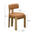 thumbnail image 3 of Odessa Saddle Brown Vegan Leather Dining Chair, 3 of 8