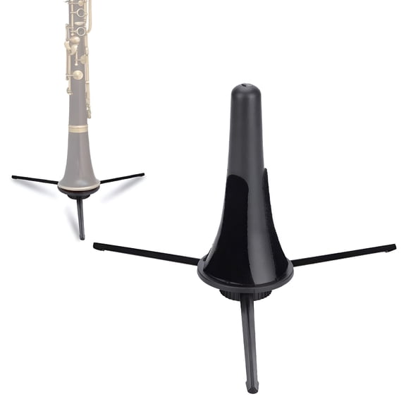 QAYOZ Foldable Clarinet Oboe Stand Straight Saxophone Tripod Holder for Wind Instrument Black