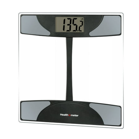 Health o meter Weight Tracking Digital Scale, 400lb Capacity, LCD Display, Glass Platform, Clear Black