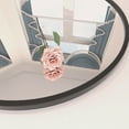 thumbnail image 5 of Taimei 24" Wall Mirror Bathroom Mirror Wall Mounted Round Mirror with Crystal Clear Reflection, Convenient Hanging Hooks, and Premium Copper-free Silver Construction, Anti-corrosion, Black, 5 of 11