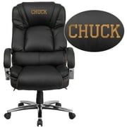 Flash Furniture Personalized HERCULES Series Big & Tall 500 lb. Rated Black LeatherSoft Ergonomic Office Chair with Chrome Base and Arms