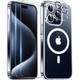 thumbnail image 2 of Temdan Funda magnética para iPhone 15 Pro Max transparente, [compatible con Magsafe][2 protectores de pantalla de cristal+protector de lente de cámara] [no amarillea] delgada a prueba de golpes para i, 2 of 4
