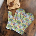 thumbnail image 5 of Pioneer Flower Floral Print Pattern Oven Mitt 2-Pack Set, Heat Resistant Kitchen Gloves, 7.7" X 12", 5 of 6