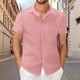thumbnail image 1 of pstuiky Camisa de manga corta para hombre, Camisa informal de verano para hombre, de color liso, de manga corta y con solapa y botones. camisas casuales para hombre s, 1 of 6