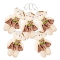 thumbnail image 4 of KAKOWELY 5 mini osos con cadenas colgantes, muñecos de peluche, materiales para ramos de ositos pequeños, 4 of 5