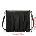 thumbnail image 3 of Womens Bags Solid Color Messenger Bag PU Shoulder Bag with Soft Fringes Tassels, 3 of 21