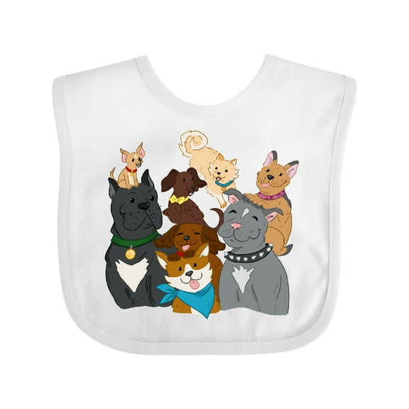 Inktastic Happy Dog Family Boys or Girls Baby Bib