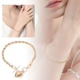 thumbnail image 1 of Pulsera con charm de corazón de acero inoxidable para mujer, joya elegante y duradera, 1 of 8