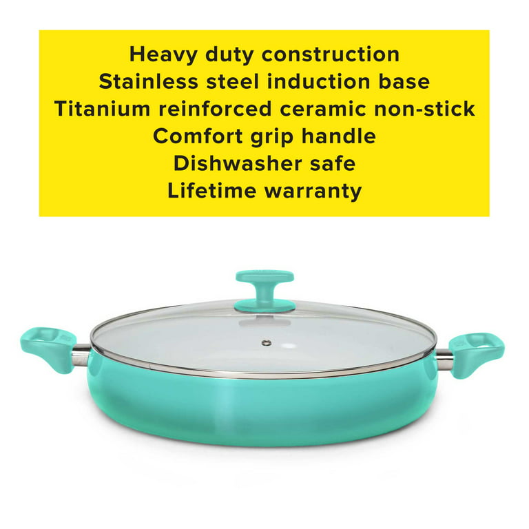 Tasty Ceramic Titanium-Reinforced Cookware Set, Ombre Green, 16 Piece –  UnitedSlickMart