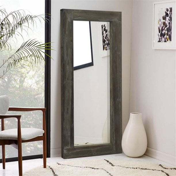 Farmhouse Wood Frame Floor Mirror Vertical And Horizontal Hanging Mirror Wall Decor Mirror Country Style 58 X 24 Brown Walmart Com Walmart Com