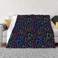 thumbnail image 1 of Fotbe Colored Hearts Manta de Franela con Estampado, Manta Ultrasuave para Cama, Sofá, Auto, Hipoalergénica y Antibolitas-60"x50", 1 of 6