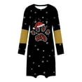 thumbnail image 5 of FDGIU Women's Christmas Sleep Dress, Long Sleeve Comfy Soft Nightie, Round Neck Tshirt Dress Casual House Dress, 5 of 6