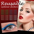 thumbnail image 2 of 20 Pairs Reusable Colored Eyeliners Stickers Set, Self-Adhesive Glitter Eye-Liners Stickers for Eyes, Shiny Three-Dimensional Eye Line Strip Sticker Kit for Women Eyes Makeup, Orange+Green+Blue+Grey, 2 of 8