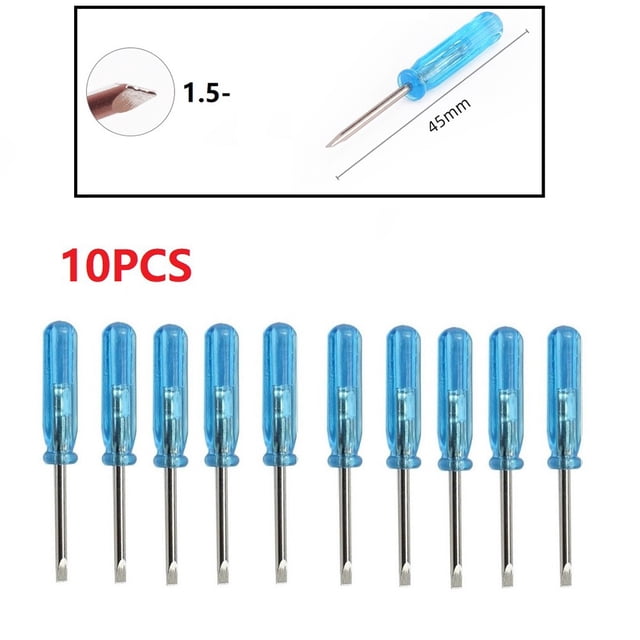 Chendee 10Pcs Mini Slotted Cross Screwdrivers For X-Box Laptop Repair Tool 1.5/2.0/3.0Mm,10Pcs 1.5-