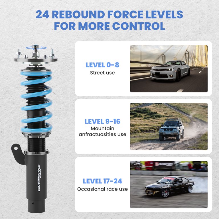 Maxpeedingrods COT6 24-Way Adjustable Coilover Kit For BMW 3 Series E46 - Lowering Suspension