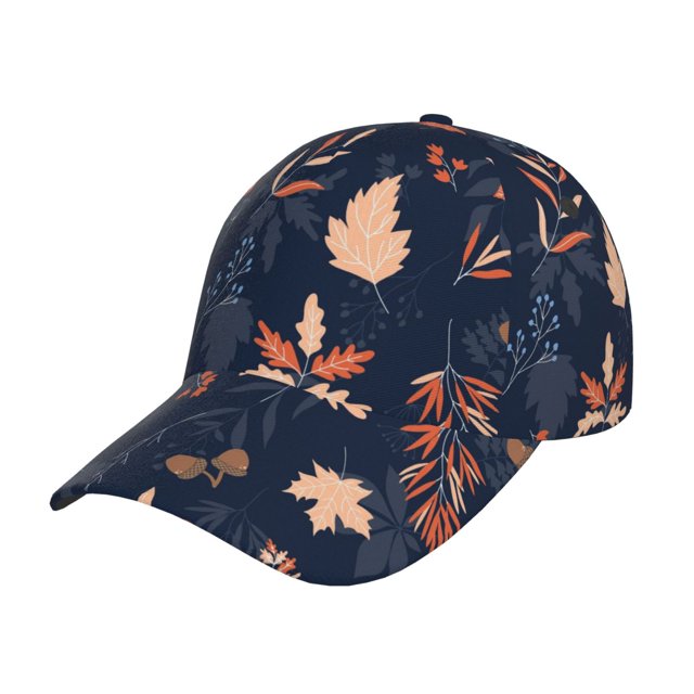 Balery Autumn Leaves With Blue Gorra de béisbol de tamaño ajustable para correr, entrenar y actividades al aire libre. Gorra de papá para todas las estaciones.