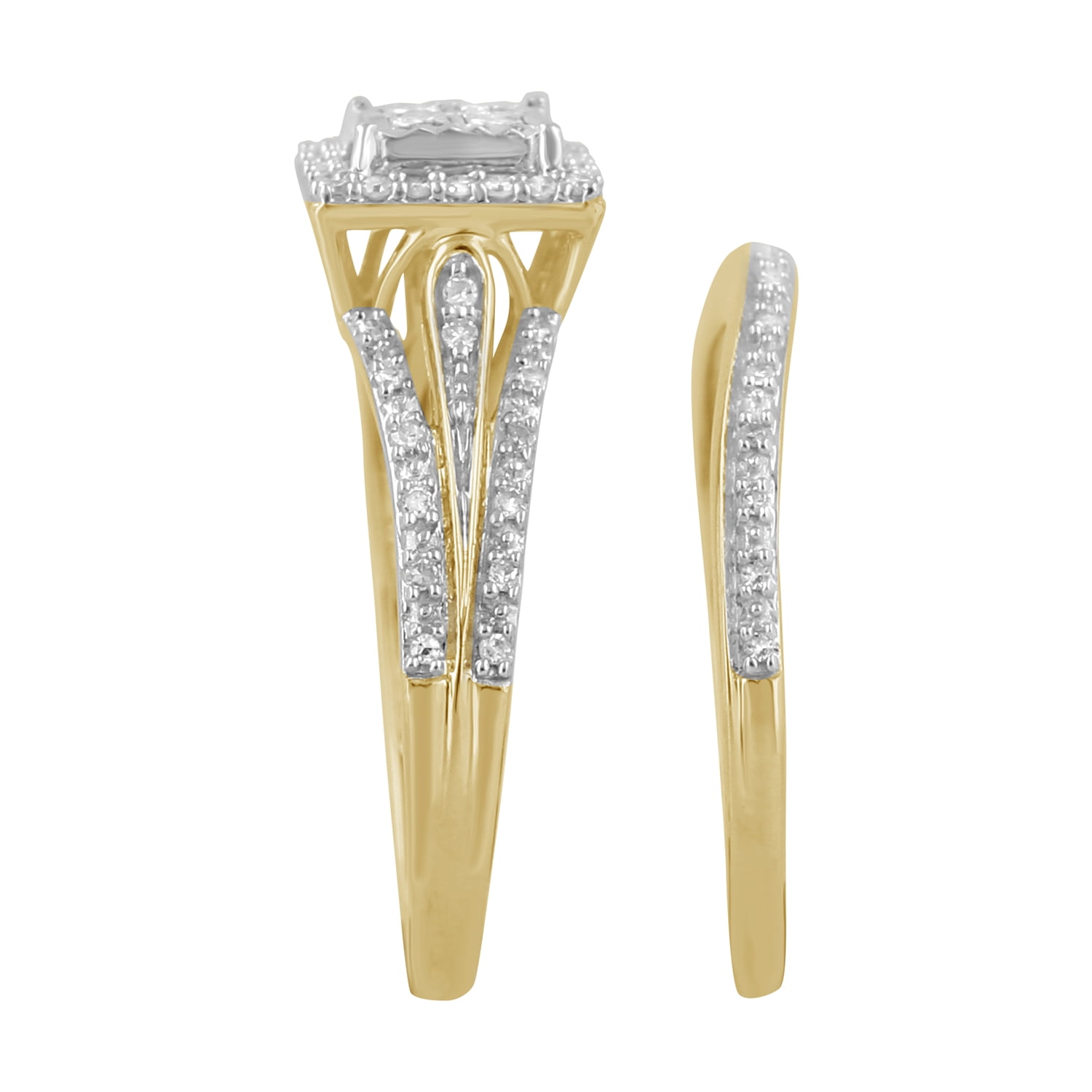 Forever Bride 10K Yellow Gold 1/3 cttw Diamond Bridal Ring (J-Color; I3-Clarity)