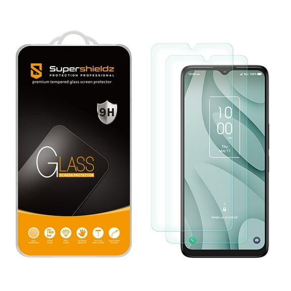 (2 Pack) Supershieldz Designed for TCL 40 X 5G / TCL 40 XE 5G Tempered Glass Screen Protector, Anti Scratch, Bubble Free