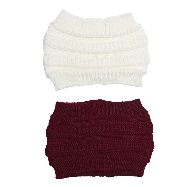 Paquete de 2 diademas cálidas de invierno, pañuelos de punto para la cabeza, anchos, elásticos y de crochet, para calentar las orejas, pañuelos suaves y elásticos para mujeres y niñas