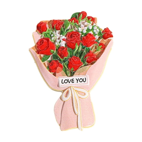 Qiweii 3D Resin Flower Bouquet Fridge Magnets Decorative Magnetic Stickers for Refrigerator Door Home Decoration