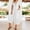 White, variant on Women's Denim Jumpsuits With Tie Front Cutout And Puff Sleeves Featuring Wide Leg Silhouette And Side Pockets Blue M