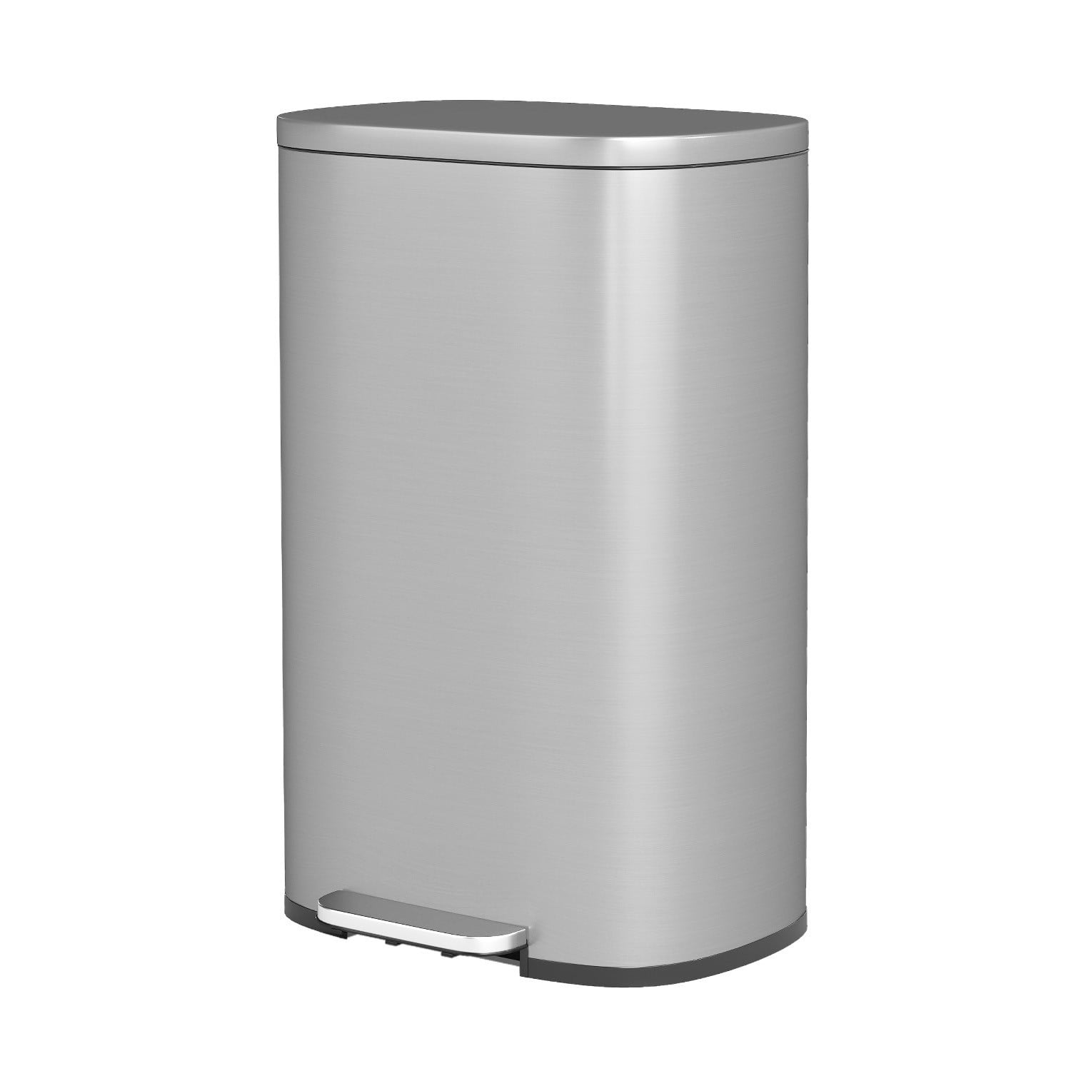 FASCK 13 Gallon/50 L Garbage Can Kitchen Trash Can with Lid for Office Bedroom Bathroom Step Trash Bin Fingerprint-Proof Brushed Stainless Steel 13 Gallon / 50 Liter,Deep Blue