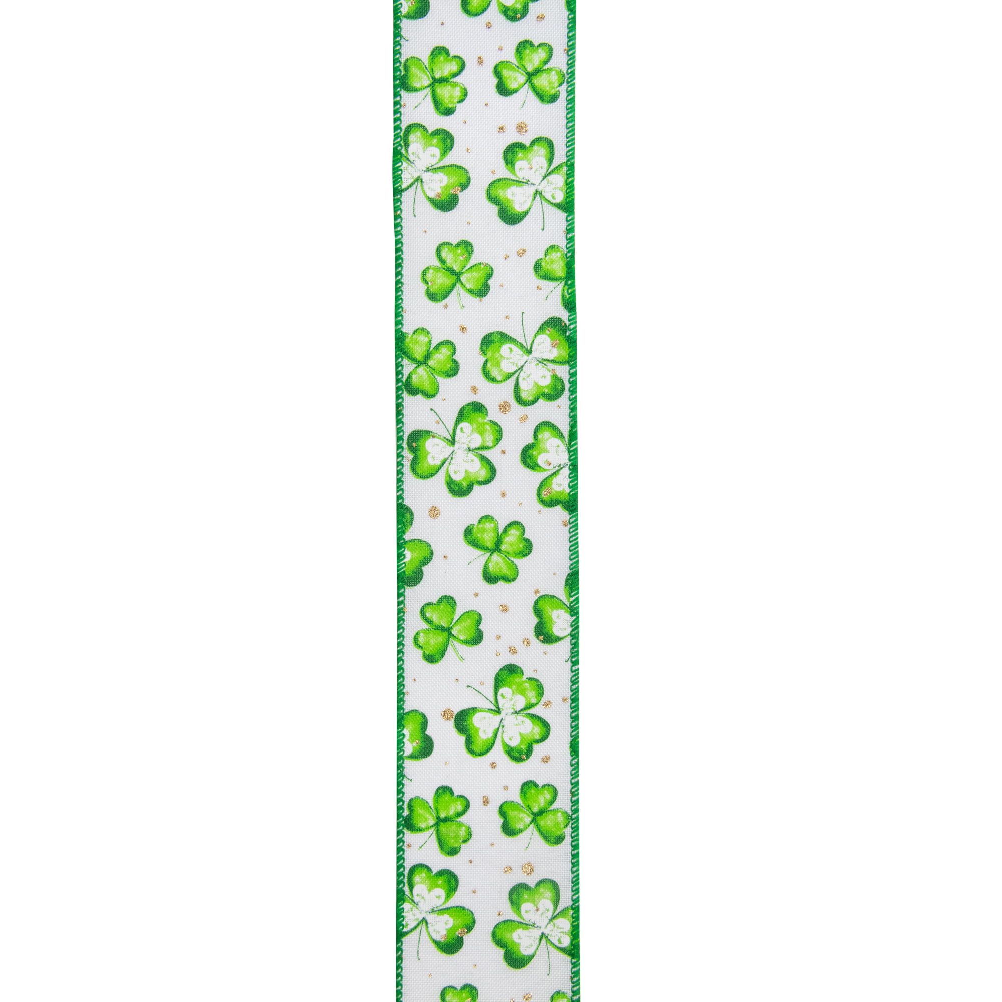 Patrick/'s Day Ribbon St Green Ribbon 2 12 Wired Ribbon Clover Ribbon Shamrock Ribbon Wired Ribbon 10 Yard Roll