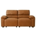 thumbnail image 3 of Harkawon 2 Seater Faux Leather Sofa for Living Room, Modern Brown Loveseat with Wide Armrests, Easy to Assemble, 3 of 7