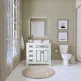 thumbnail image 4 of Sinber 36 Inch Rectangular Sink White Bathroom Vanity Cabinet with Carrara White Marble Countertop | 1 Soft Closing Doors and 4 Full Extension Dovetail Cabinet Drawer, 4 of 16