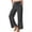 Gray, variant on hoksml Women's Cotton Side Slit Wide Leg Pants Elastic Waist Drawstring Casual Trousers with Pockets