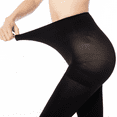thumbnail image 4 of Manzi 2 Pairs Lady Run Resistant Control Top Panty Hose Opaque Tights Women's Blackout Tights, 4 of 7