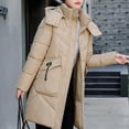 thumbnail image 4 of UPPADA Long Winter Puffer Coat for Women Winter Faux Fur Quilted Jackets with Detachable Hood Maxi Length Zip Up Outerwear,Woman Line Jacket Khaki,XXL, 4 of 8