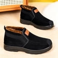 thumbnail image 4 of EKVAHL Men's Orthopedic Winter Boots, Slip‑On Faux Suede Insulated Snow Boots, Anti Slip Outdoor Cold Weather Daily Walking Boots Black, 4 of 5