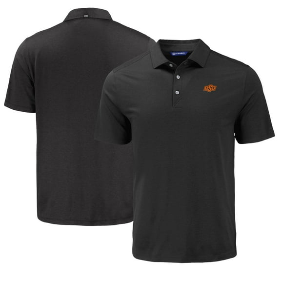 Men's Cutter & Buck Black Oklahoma State Cowboys Coastline Epic Comfort Eco Recycled Polo
