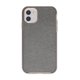 thumbnail image 1 of Funda de piel vegana con ribete metálico en oro rosa para iPhone 11/iPhone XR - Gris, 1 of 7