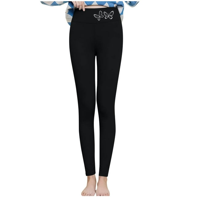 Womens Fleece Pants, Lamb Wool Leggings with Fleece Lining